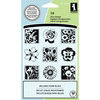 Inkadinkado - Spring Collection - Clear Acrylic Stamps - Clear Acrylic Stamp Set with Acrylic Block - Spring Flowers Inchie