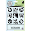 Inkadinkado - Spring Collection - Clear Acrylic Stamps - Clear Acrylic Stamp Set with Acrylic Block - Birds Inchie