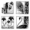 Inkadinkado - Clear Acrylic Stamps - Mini Birds and Garden