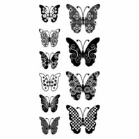 Inkadinkado - Clear Acrylic Stamps - Patterned Butterflies