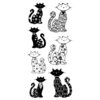 Inkadinkado - Clear Acrylic Stamps - Patterned Cats