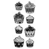 Inkadinkado - Clear Acrylic Stamps - Patterned Cupcakes