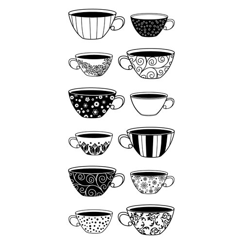 Inkadinkado - Clear Acrylic Stamps - Patterned Coffee Cups