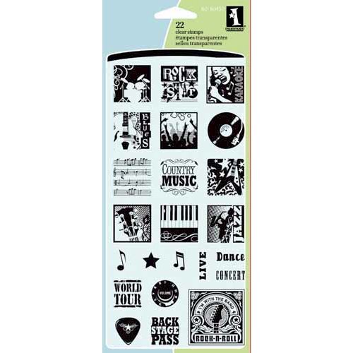 Inkadinkado - Refresh Collection - Clear Acrylic Stamp Set - Music Inchie