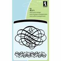 Inkadinkado - Summer Collection - Clear Acrylic Stamps - Mini Elegant Scrollwork