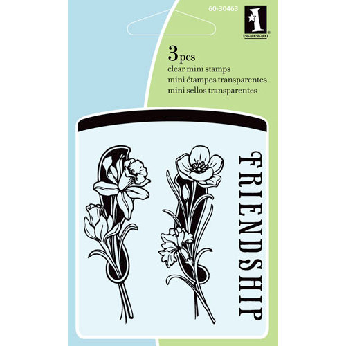 Inkadinkado - Summer Collection - Clear Acrylic Stamps - Mini Flower Sconce