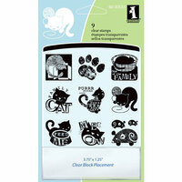 Inkadinkado - Clear Acrylic Stamp Set with Acrylic Block - Cats