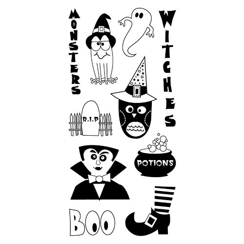 Inkadinkado - Halloween Collection - Clear Acrylic Stamps - Cool Ghouls