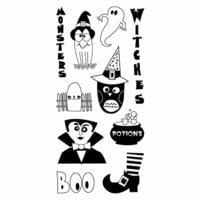 Inkadinkado - Halloween Collection - Clear Acrylic Stamps - Cool Ghouls