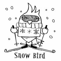 Inkadinkado - Christmas - Clear Acrylic Stamps - Mini Snow Bird