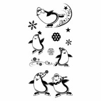 Inkadinkado - Christmas - Clear Acrylic Stamps - Penguins