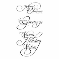Inkadinkado - Calligraphy Collection - Christmas - Clear Acrylic Stamps - Holiday Classic Express