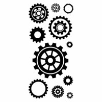 Inkadinkado - Clear Acrylic Stamps - Cogs and Gears