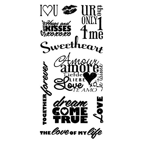 Inkadinkado - Valentine's Day Collection - Clear Acrylic Stamps - Words of Love