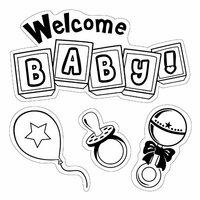 Inkadinkado - Inkadinkaclings Collection - Rubber Stamps - Welcome Baby