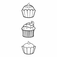Inkadinkado - Inkadinkaclings Collection - Rubber Stamps - Cup Cakes