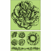 Inkadinkado - Background Clings Collection - Rubber Stamps - Large - Vintage Floral