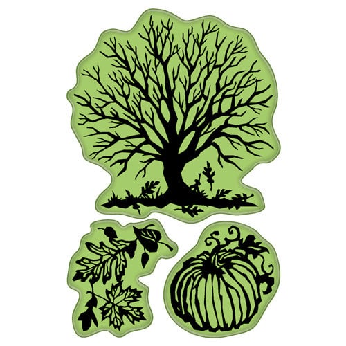 Inkadinkado - Fall Collection - Inkadinkaclings - Rubber Stamps - Papercut Fall