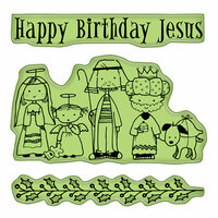 Inkadinkado - Holiday Collection - Christmas - Inkadinkaclings - Rubber Stamps - Happy Birthday Jesus