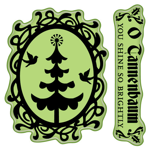 Inkadinkado - Bavarian Christmas Collection - Inkadinkaclings - Rubber Stamps - Christmas Tree Cameo