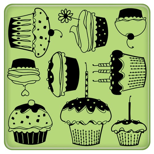 Inkadinkado - Spring Collection - Inkadinkaclings - Rubber Stamps - Party Pattern