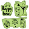 Inkadinkado - Spring Collection - Inkadinkaclings - Rubber Stamps - Cocktail Party Icons