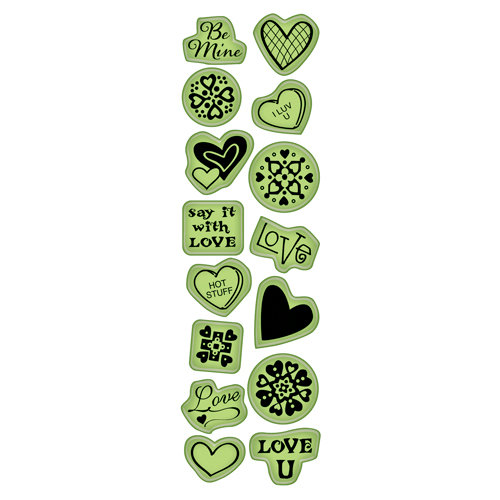 Inkadinkado - Valentine's Day Collection - Inkadinkaclings - Rubber Stamps - Little Icons