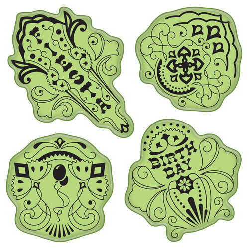 Inkadinkado - Stamping Gear Collection - Inkadinkaclings - Rubber Stamps - Birthday Fiesta