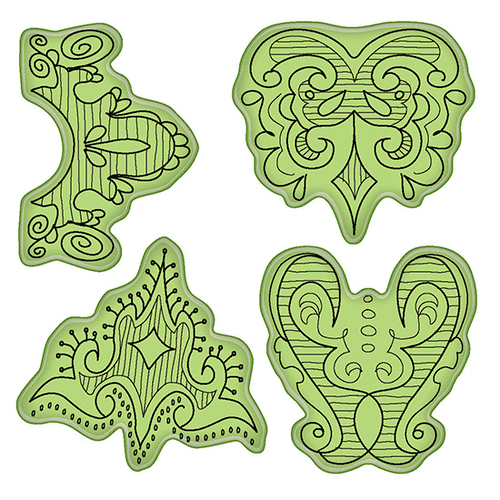 Inkadinkado - Stamping Gear Collection - Inkadinkaclings - Rubber Stamps - Doodle Borders