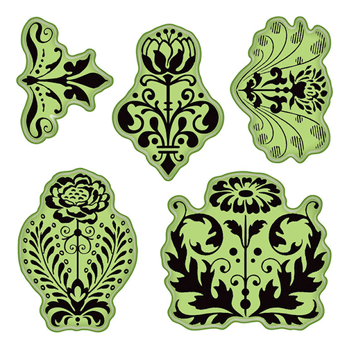 Inkadinkado - Stamping Gear Collection - Inkadinkaclings - Rubber Stamps - Floral Damask Patterns