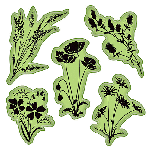 Inkadinkado - Stamping Gear Collection - Inkadinkaclings - Rubber Stamps - Meadow Flowers