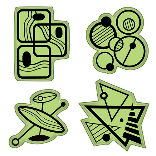 Inkadinkado - Stamping Gear Collection - Inkadinkaclings - Rubber Stamps - Mod Fun Shapes