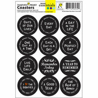 Imagination Project - Project Essentials - Totally Dated - Coasters - Mixed Dates - Black, CLEARANCE