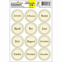 Imagination Project - Project Essentials - Totally Dated - Coasters - Mixed Dates - Ivory, CLEARANCE