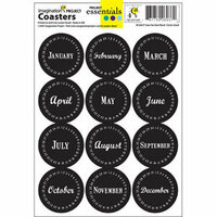 Imagination Project - Project Essentials - Totally Dated - Coasters - Save the Date - Black, CLEARANCE