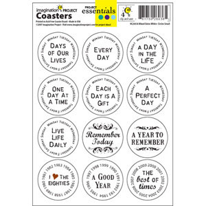 Imagination Project - Project Essentials - Totally Dated - Coasters - Save the Date - White, CLEARANCE