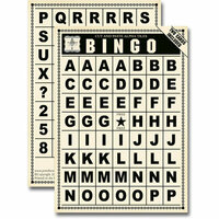 Jenni Bowlin Studio - Bingo Card Alphabet Tiles - Vintage, CLEARANCE