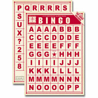 Jenni Bowlin Studio - Bingo Card Alphabet Tiles - Red, CLEARANCE