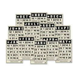 Jenni Bowlin Studio - Mini Bingo Cards - Calendar - Vintage