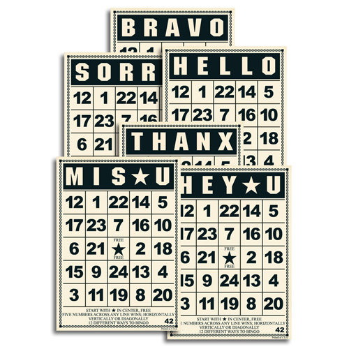 Jenni Bowlin Studio - Mini Bingo Cards - Greetings
