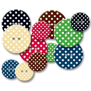 Jenni Bowlin Studio - Chipboard Buttons - Polka Dot, CLEARANCE