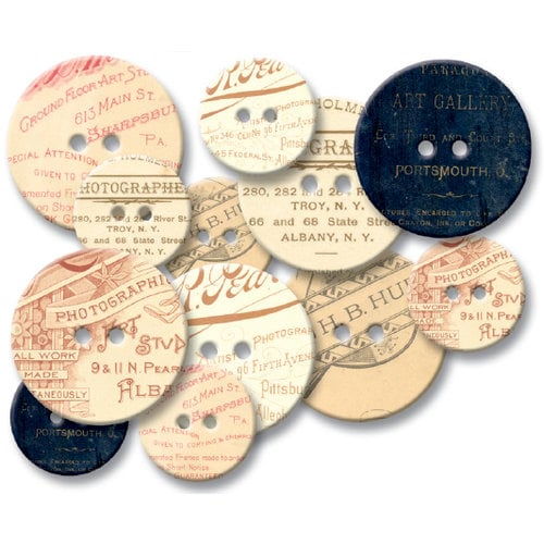 Jenni Bowlin Studio - Chipboard Buttons - Photographers Mark , CLEARANCE