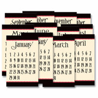 Jenni Bowlin Studio - 12 General Calendar Cards - 2.5 x 4 - Black and Red, CLEARANCE