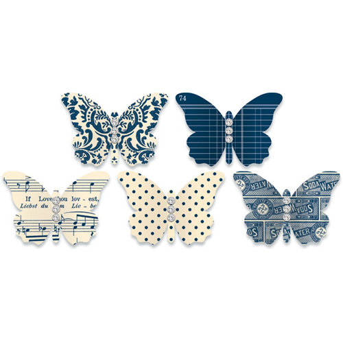 Jenni Bowlin Studio - Jewel Embellished Butterflies - Navy, CLEARANCE