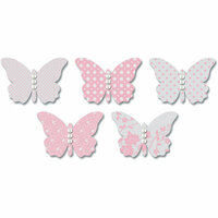 Jenni Bowlin Studio - Vellum Embellished Butterflies with Jewels - Pink, CLEARANCE