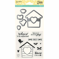 Jillibean Soup - Shaker Die and Clear Acrylic Stamp Set - Heart Birdhouse