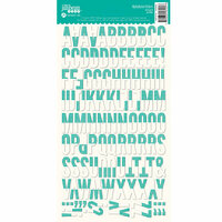 Jillibean Soup - Alphabeans Collection - Alphabet Cardstock Stickers - Teal Grid