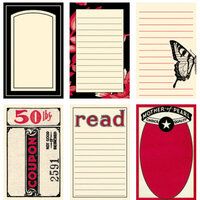 Jenni Bowlin Studio - Red and Black II Collection - Journaling Cards, CLEARANCE