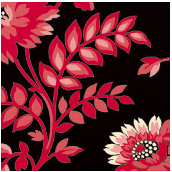 Jenni Bowlin Studio - Red and Black II Collection - 12 x 12 Paper - Dramatic Floral