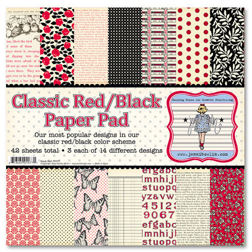 Jenni Bowlin Studio - Red and Black Collection - 12 x 12 Paper Pad